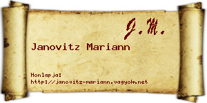 Janovitz Mariann névjegykártya